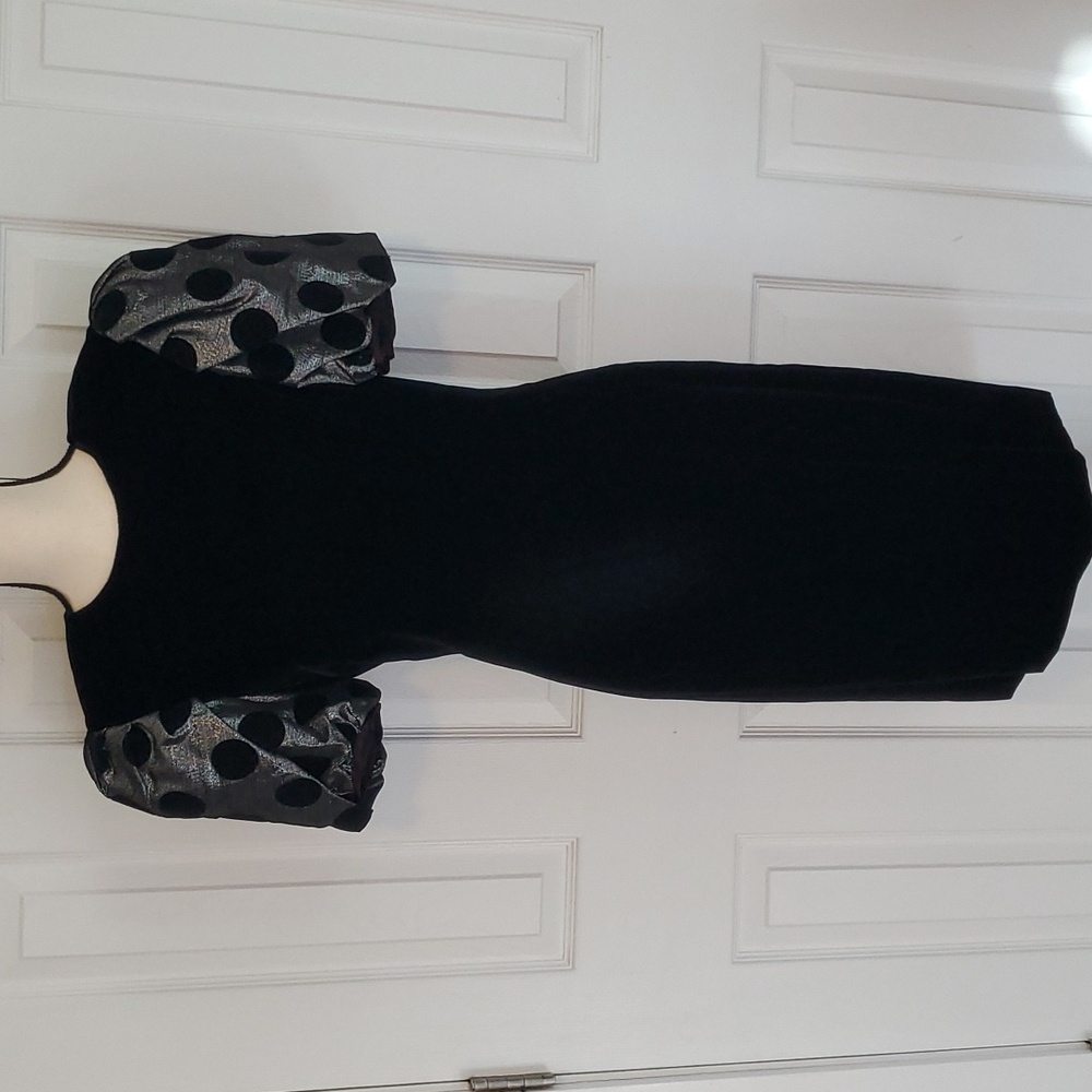 Vintage velvet puff sleeve fully lined cocktail dress